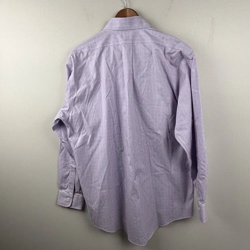 Brooks Brothers Men 15 1/2 - 33 Purple Dress Shirt Stretch Supima Cotton Madison